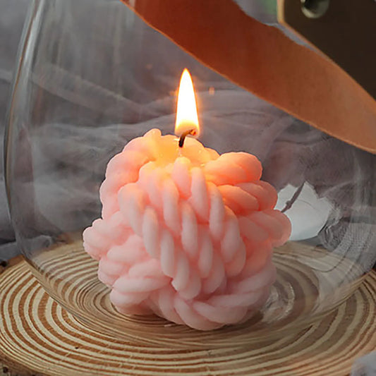 3D Candle Molds Pillar Silicone Soap Mold Wool Ball DIY Craft Handmade Wax Mould