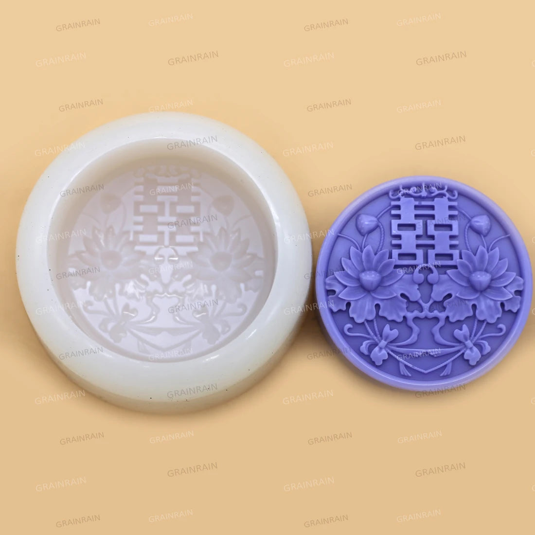 Grainrain Chinese Wedding Mold Silicone Soap Bar Mold Handmade Craft Candle Resin Mold