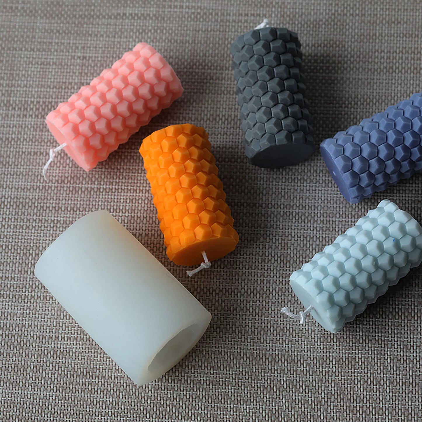 3D Candle Molds Pillar Silicone Soap Mold Geometry DIY Handmade Craft Wax Moulds