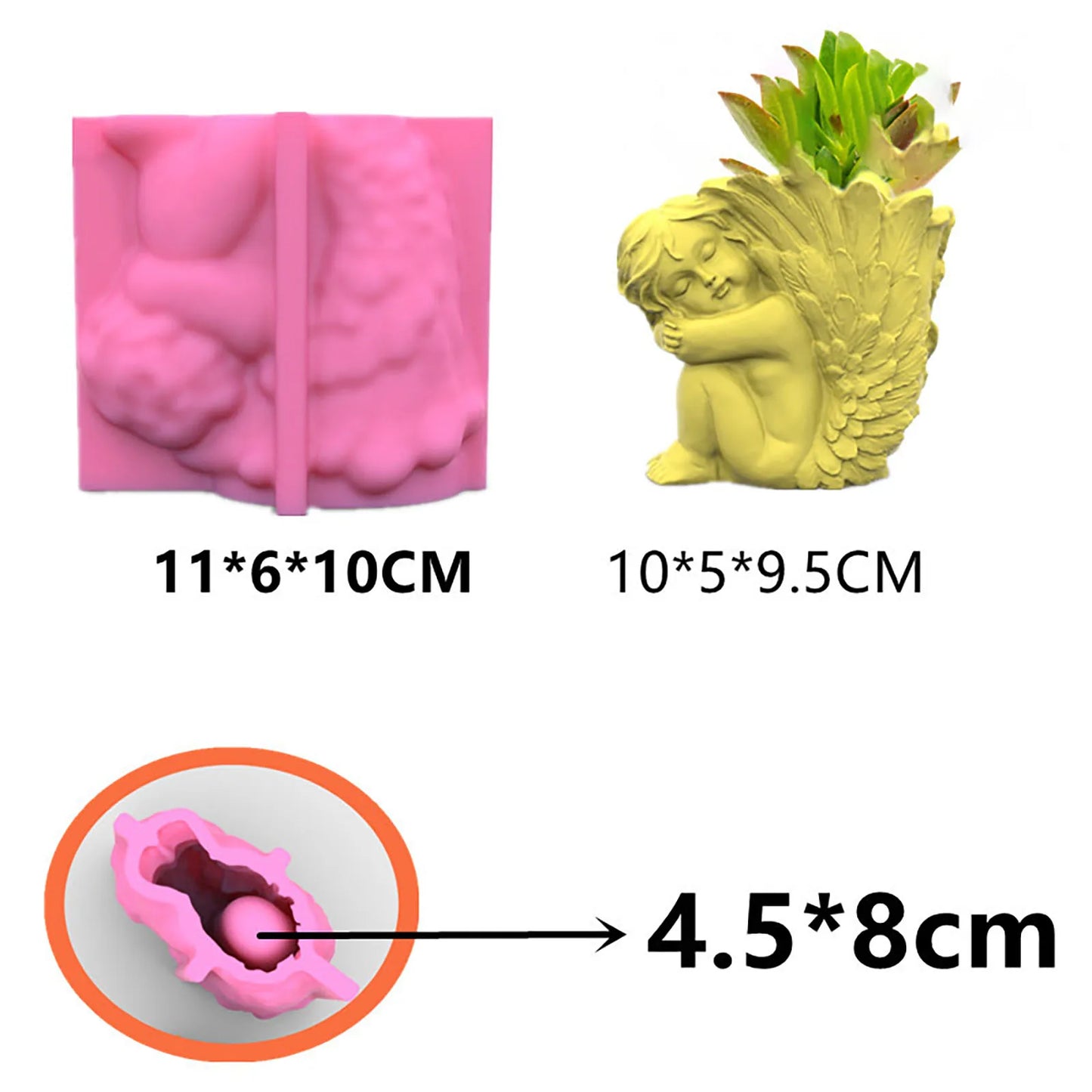Angle Flower Pot Silicone Mold Concrete Flower Cement Planter Mould DIY Clay