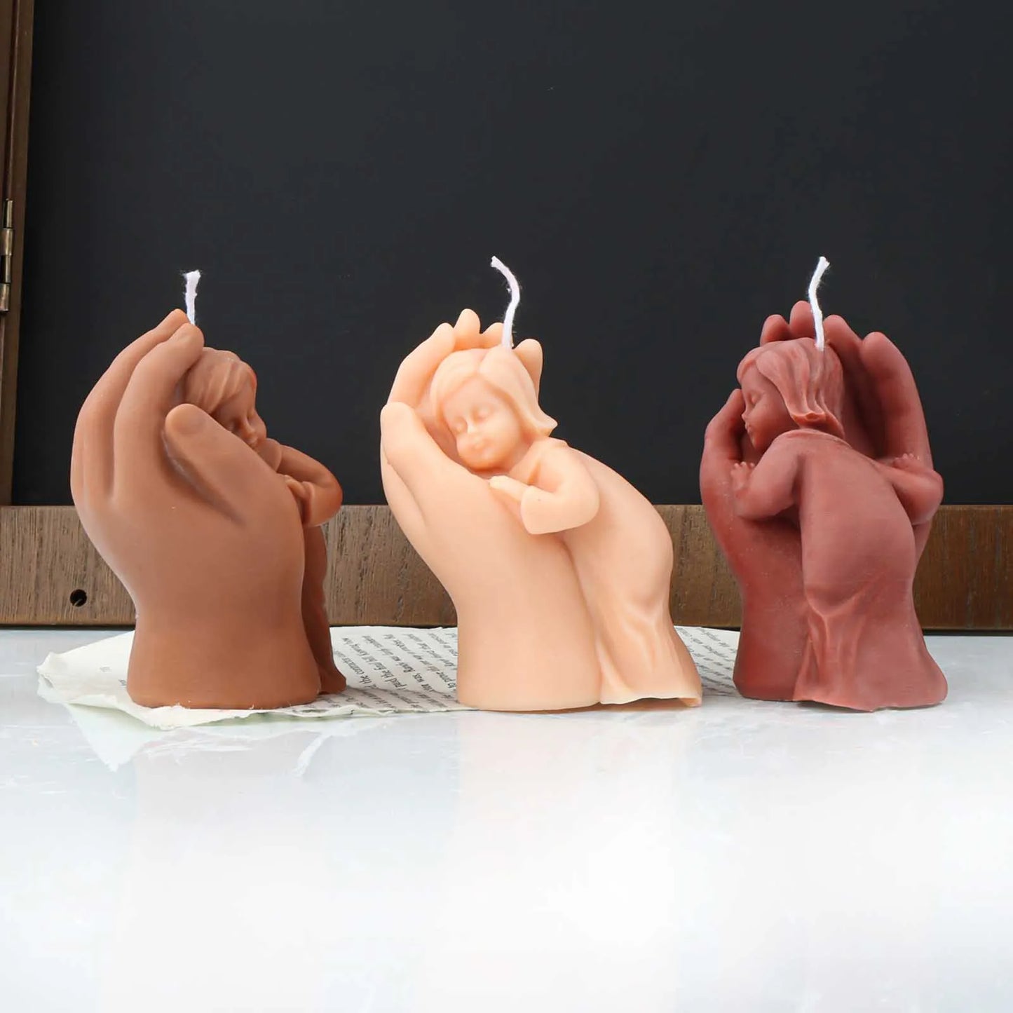 Palm Girl 3D Candle Mold Silicone Soap Making Mould Hand Craft Soy Wax Mould