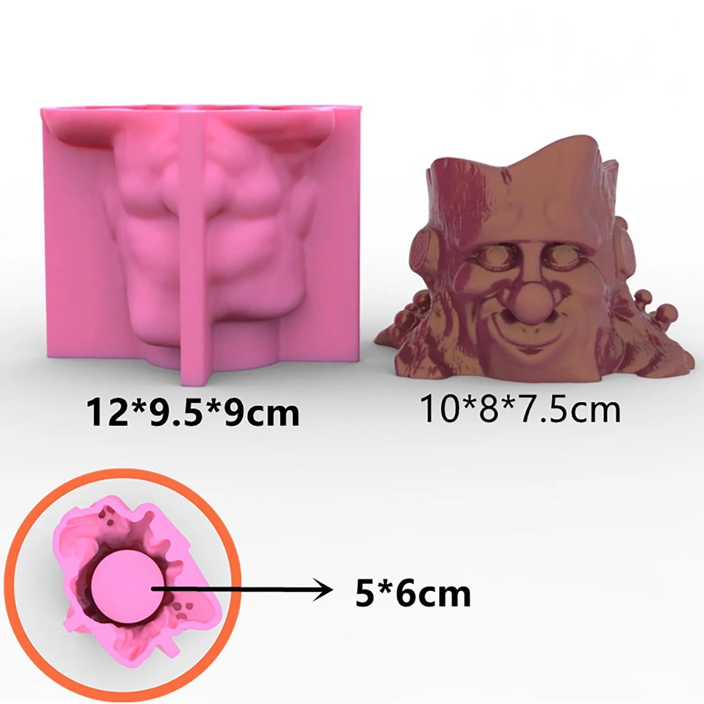 Face Stump Pot Silicone Mold Concrete Flower Cement Planter Mould DIY Clay