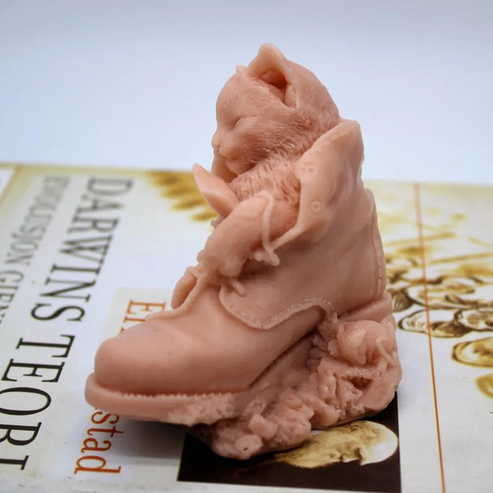 Grainrain 3D Sleeping Cat Handcrafted Soap Mold Silicone Candle Wax Resin Handmade Mold