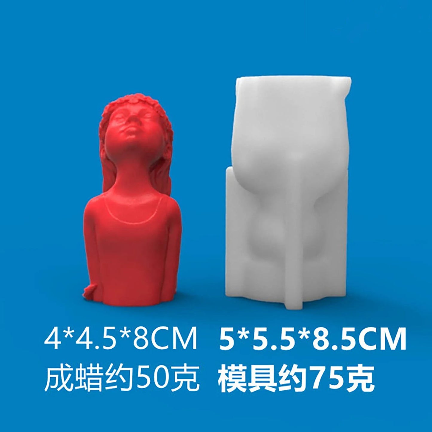 3D Candle Molds Pillar Small Silicone Soap Mold Girl Handmade Craft Wax Moulds