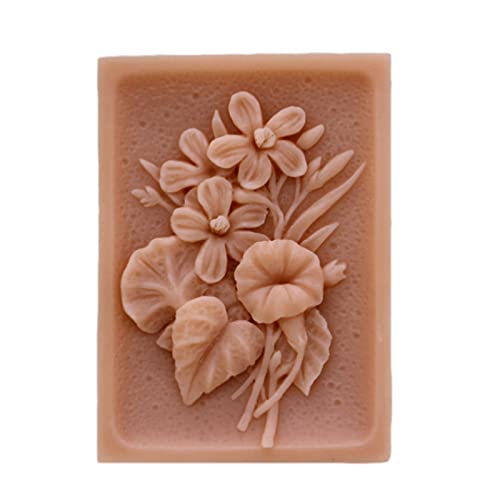 Flower Silicone Soap Mold Rectangle Silicon Molds Craft Soap Form for Soap Bar Making