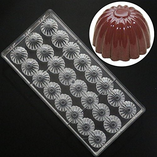 19369 / Polycarbonate Chocolate Candy Molds PC Mould Pastry Baking Tools 24 Flowers