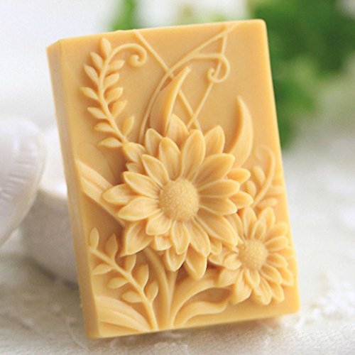 Rectangle Flower White Silicone Soap Mould Soap Making Molds DIY Craft –  Grainrain